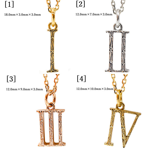 ハワイアンジュエリー ネックレス ローマ ナンバー 数字 スクロール サージカル ステンレス インスタ